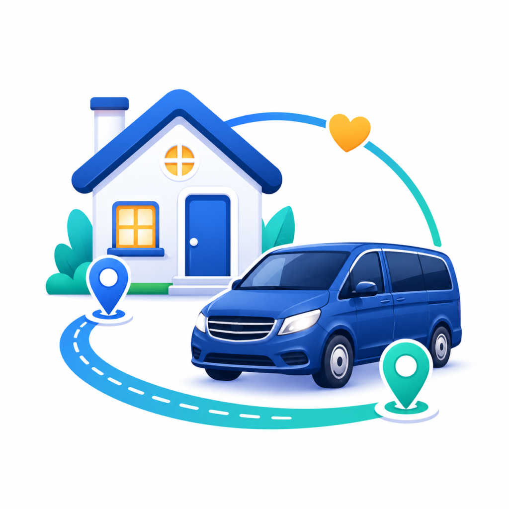 Door-to-door private transfer icon
